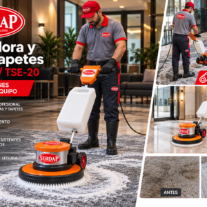 brilladora naranja serdap en acción